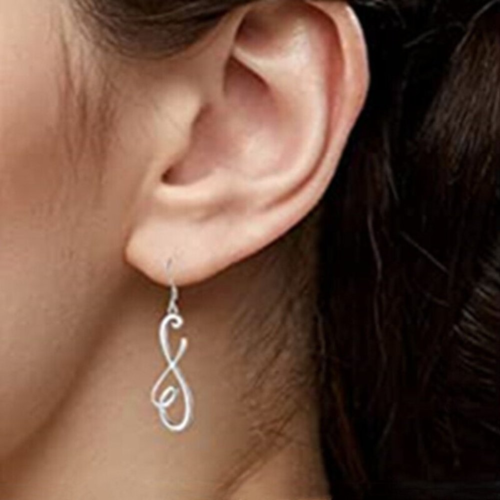 New 925 Sterling Silver Infinity Open Heart Drops